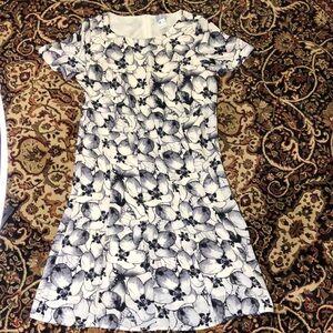 Fair Lady 10  Floral Black and White Dress